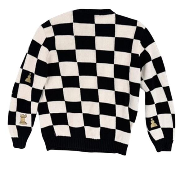 Rowing Blazers Lewis Chessman Knitted Chess Sweater Size XL - Picture 3 of 7
